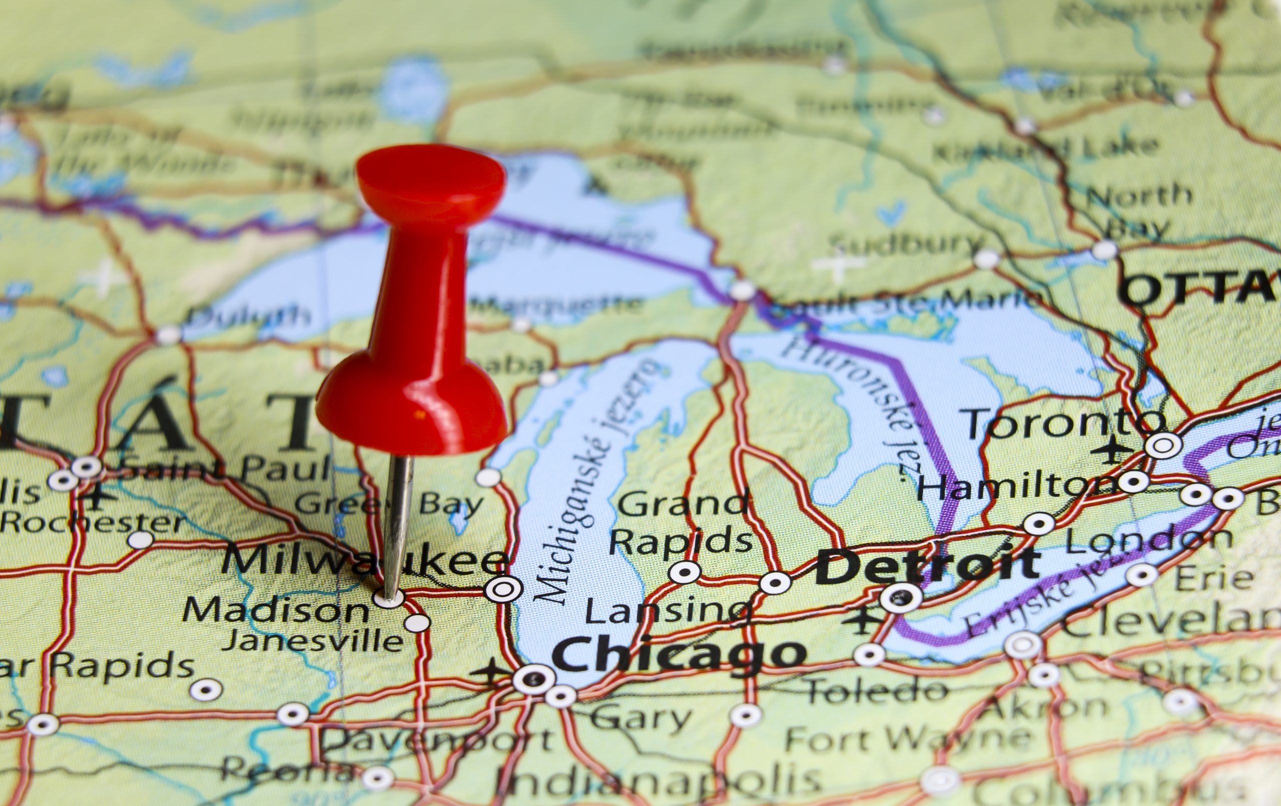 Madison, Wisconsin pin on map