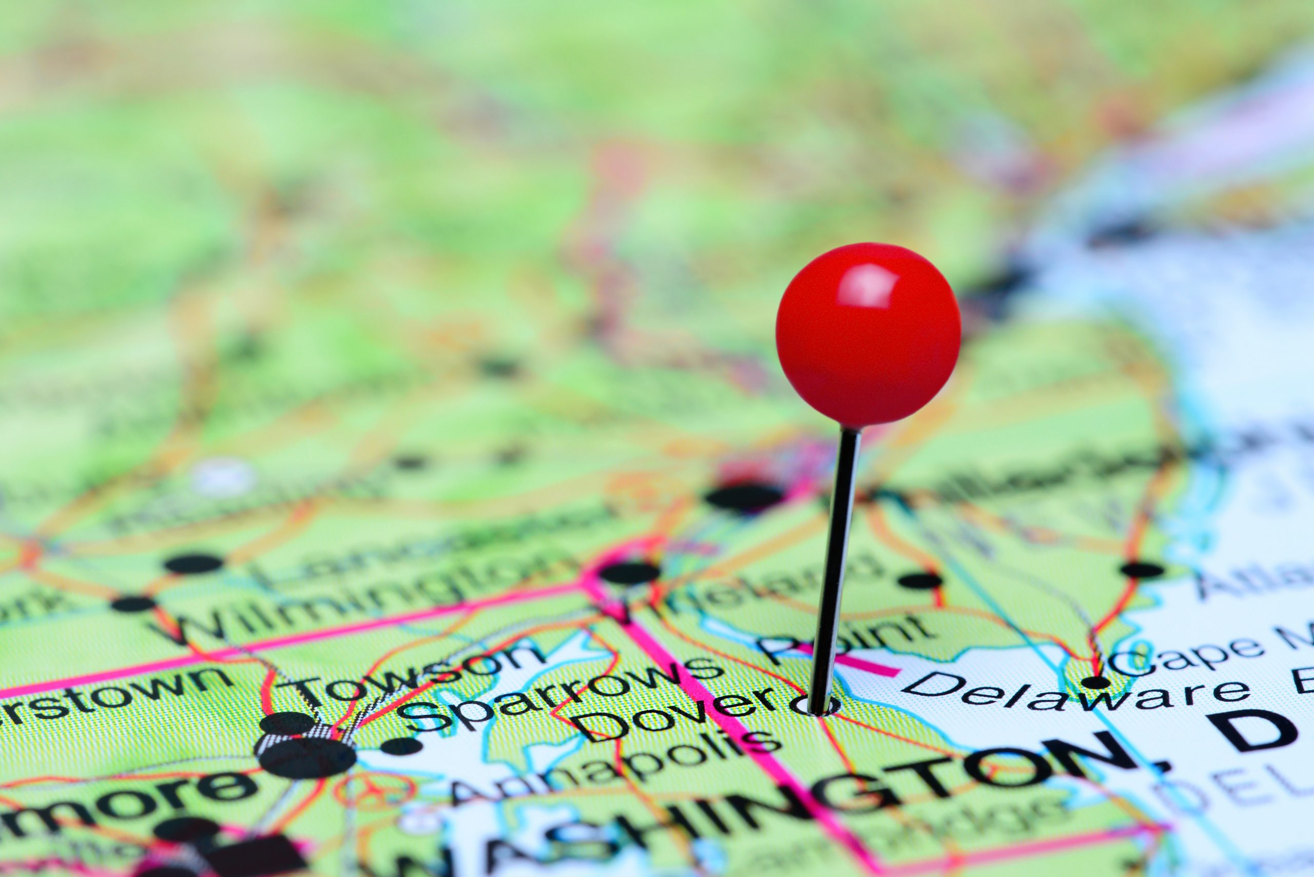 Delaware pinned on a map