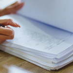 lawyer writing notes