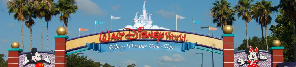 Walt Disney World entrance gate in Orlando, Florida